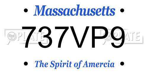 737VP9 Massachusetts License Plate