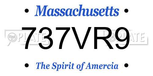 737VR9 Massachusetts License Plate