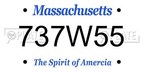 737W55 Massachusetts License Plate