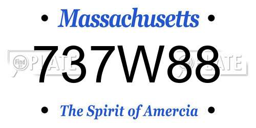 737W88 Massachusetts License Plate