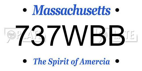 737WBB Massachusetts License Plate
