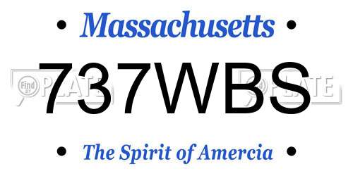 737WBS Massachusetts License Plate
