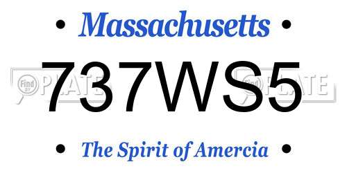 737WS5 Massachusetts License Plate