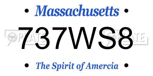 737WS8 Massachusetts License Plate
