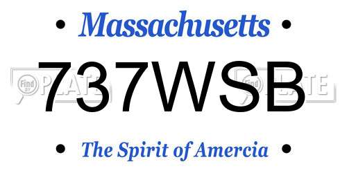 737WSB Massachusetts License Plate