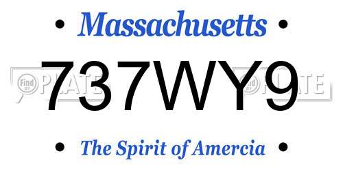 737WY9 Massachusetts License Plate