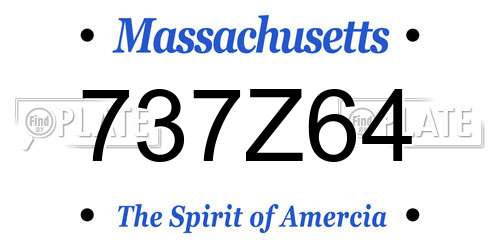 737Z64 Massachusetts License Plate