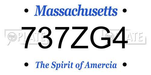 737ZG4 Massachusetts License Plate