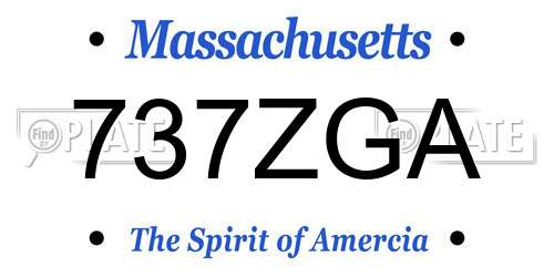 737ZGA Massachusetts License Plate
