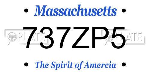 737ZP5 Massachusetts License Plate