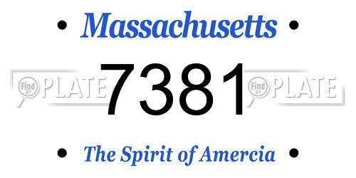 7381 Massachusetts License Plate