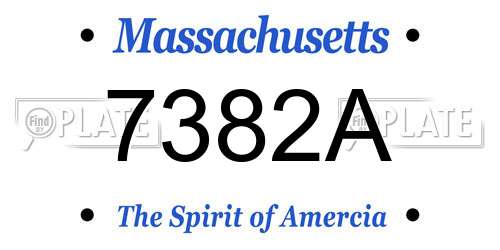 7382A Massachusetts License Plate