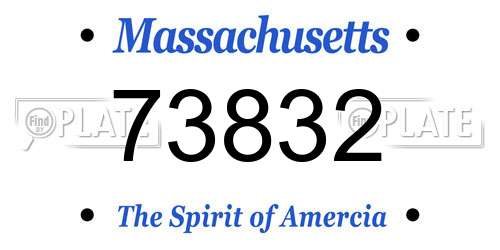 73832 Massachusetts License Plate