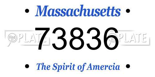73836 Massachusetts License Plate