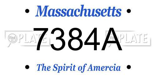 7384A Massachusetts License Plate