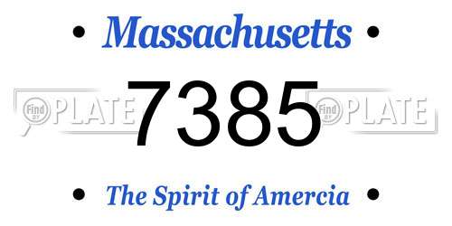 7385 Massachusetts License Plate