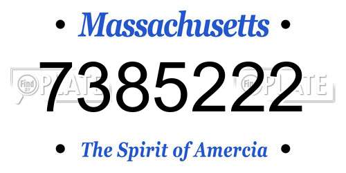 7385222 Massachusetts License Plate