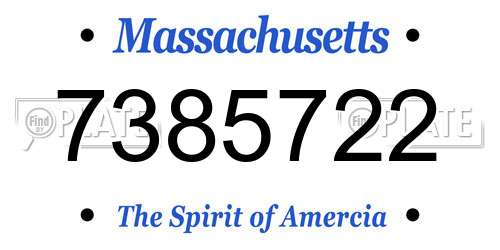 7385722 Massachusetts License Plate