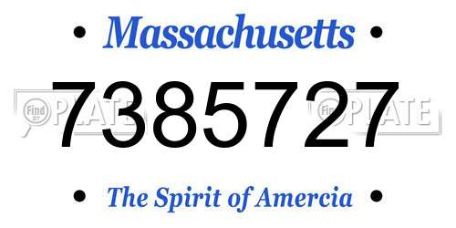 7385727 Massachusetts License Plate