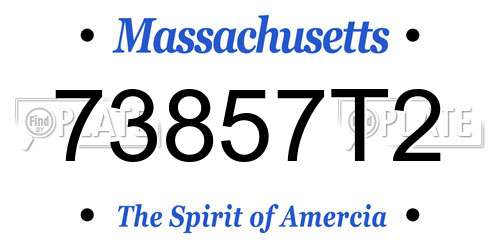 73857T2 Massachusetts License Plate