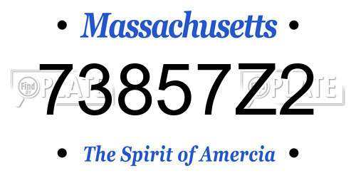 73857Z2 Massachusetts License Plate