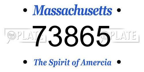 73865 Massachusetts License Plate