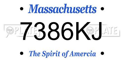 7386KJ Massachusetts License Plate