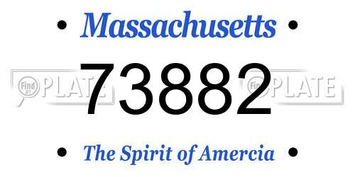 73882 Massachusetts License Plate