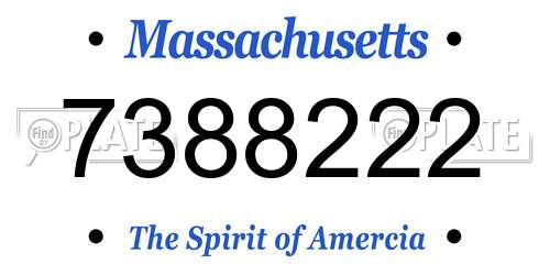 7388222 Massachusetts License Plate