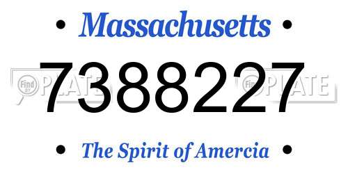 7388227 Massachusetts License Plate
