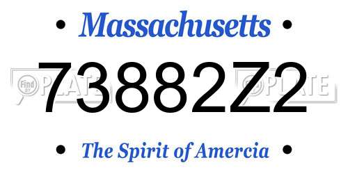 73882Z2 Massachusetts License Plate