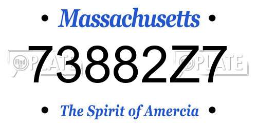 73882Z7 Massachusetts License Plate