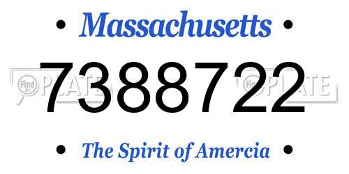 7388722 Massachusetts License Plate