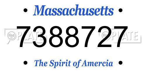 7388727 Massachusetts License Plate