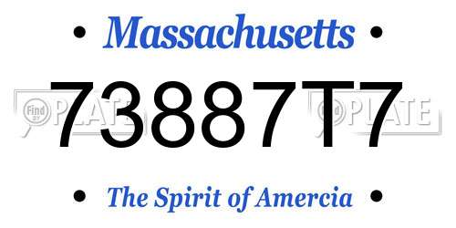 73887T7 Massachusetts License Plate