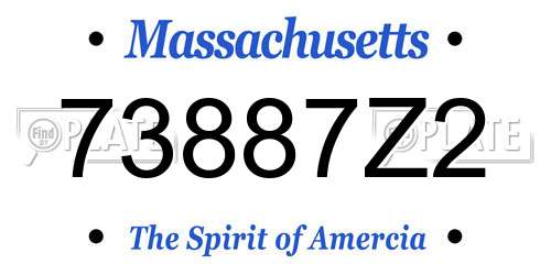 73887Z2 Massachusetts License Plate