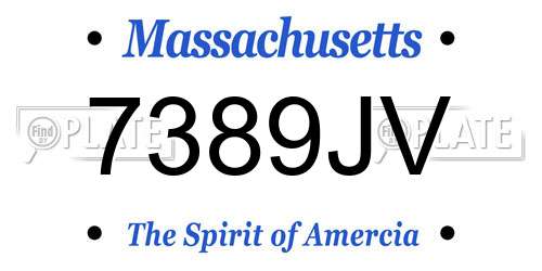 7389JV Massachusetts License Plate