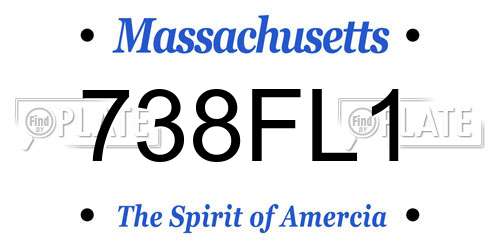 738FL1 Massachusetts License Plate