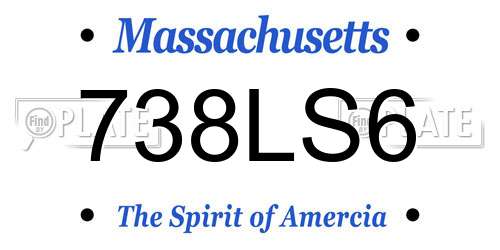 738LS6 Massachusetts License Plate