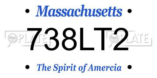 738LT2 Massachusetts License Plate