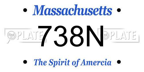 738N Massachusetts License Plate