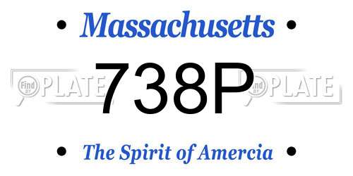 738P Massachusetts License Plate