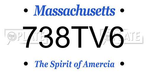 738TV6 Massachusetts License Plate