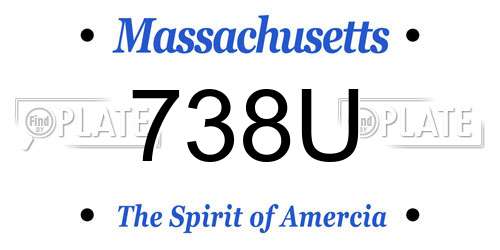 738U Massachusetts License Plate