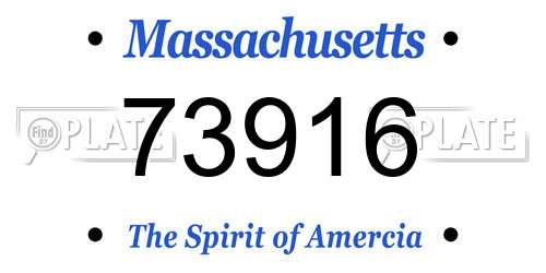 73916 Massachusetts License Plate