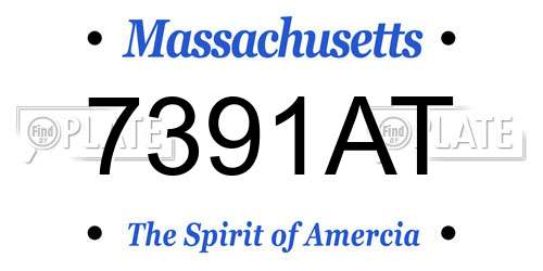 7391AT Massachusetts License Plate