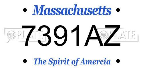 7391AZ Massachusetts License Plate