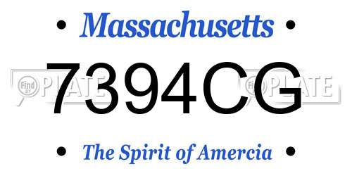 7394CG Massachusetts License Plate