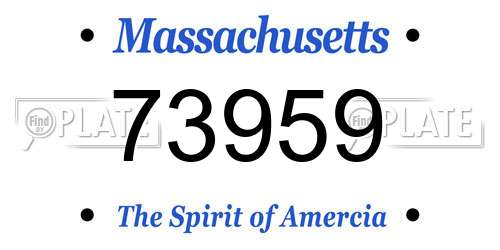 73959 Massachusetts License Plate