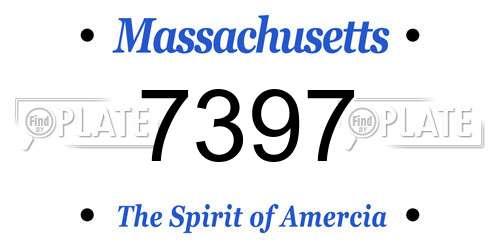 7397 Massachusetts License Plate